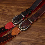 3.3cm Belt Fashion Men's Luxury Designer Cowskin Belts for Jeans Genuine Leather Strap Copper Buckle Cummerbunds Ceinture Homme 3