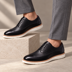 Ruggero Wingtip Oxfords - black on-foot