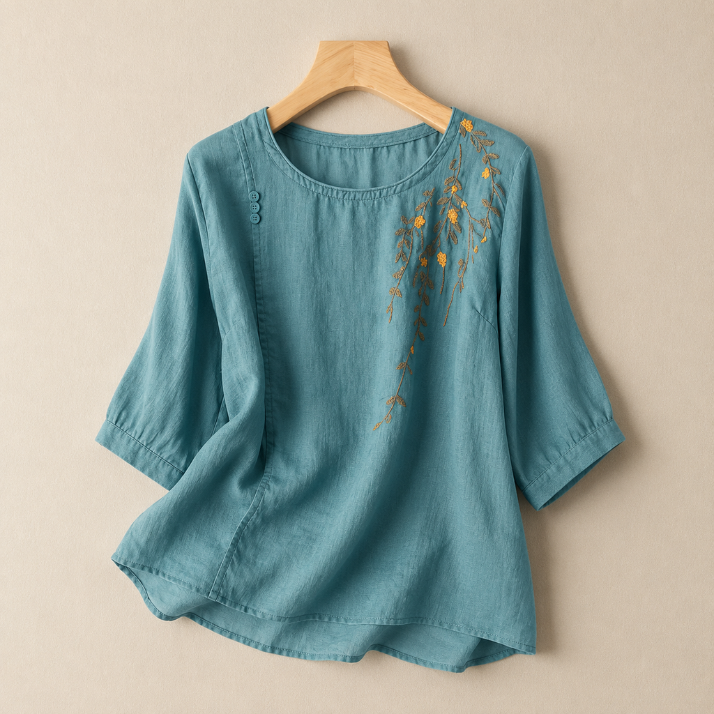 Adeline Cotton Linen Blouse 0