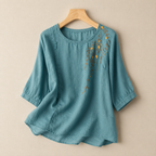 Adeline Cotton Linen Blouse 0