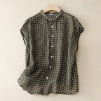 Ariana Polka Dot Linen Blouse 0