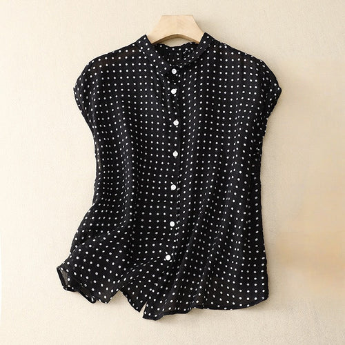 Ariana Polka Dot Linen Blouse 1