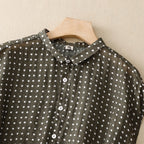 Ariana Polka Dot Linen Blouse 3