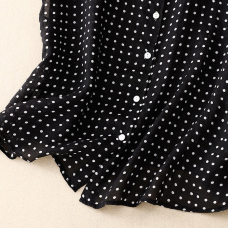 Ariana Polka Dot Linen Blouse 5