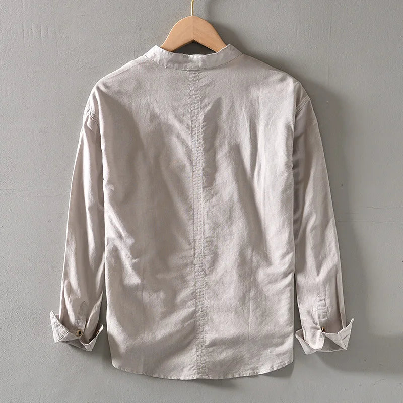 Arturo Linen Mandarin Shirt 4