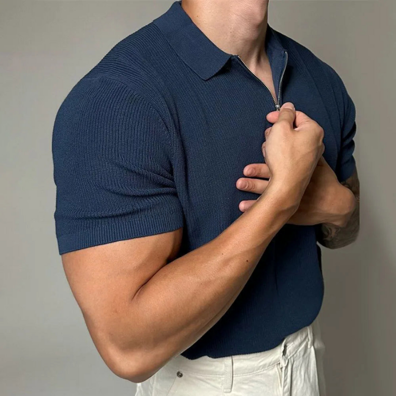 Caden Tailored Zip Golf Shirt 0