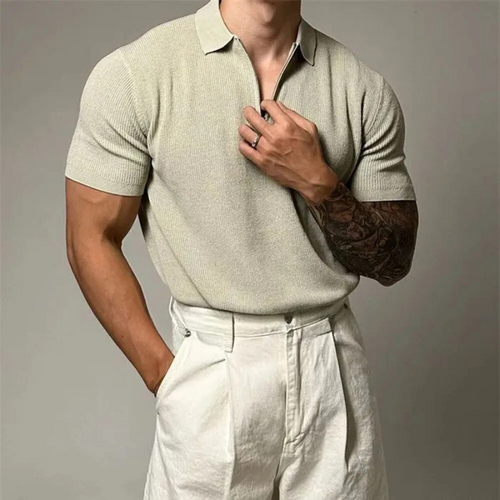 Caden Tailored Zip Golf Shirt 1