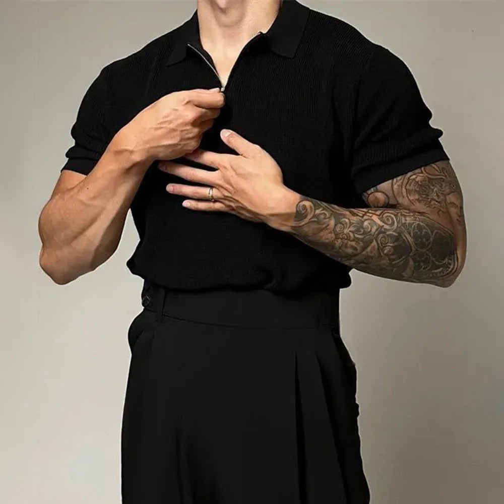 Caden Tailored Zip Golf Shirt 6
