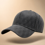 Palermo Plaid Cap in grey cotton-acrylic plaid, side profile