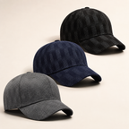 Palermo Plaid Cap shown in grey, navy and black colourways