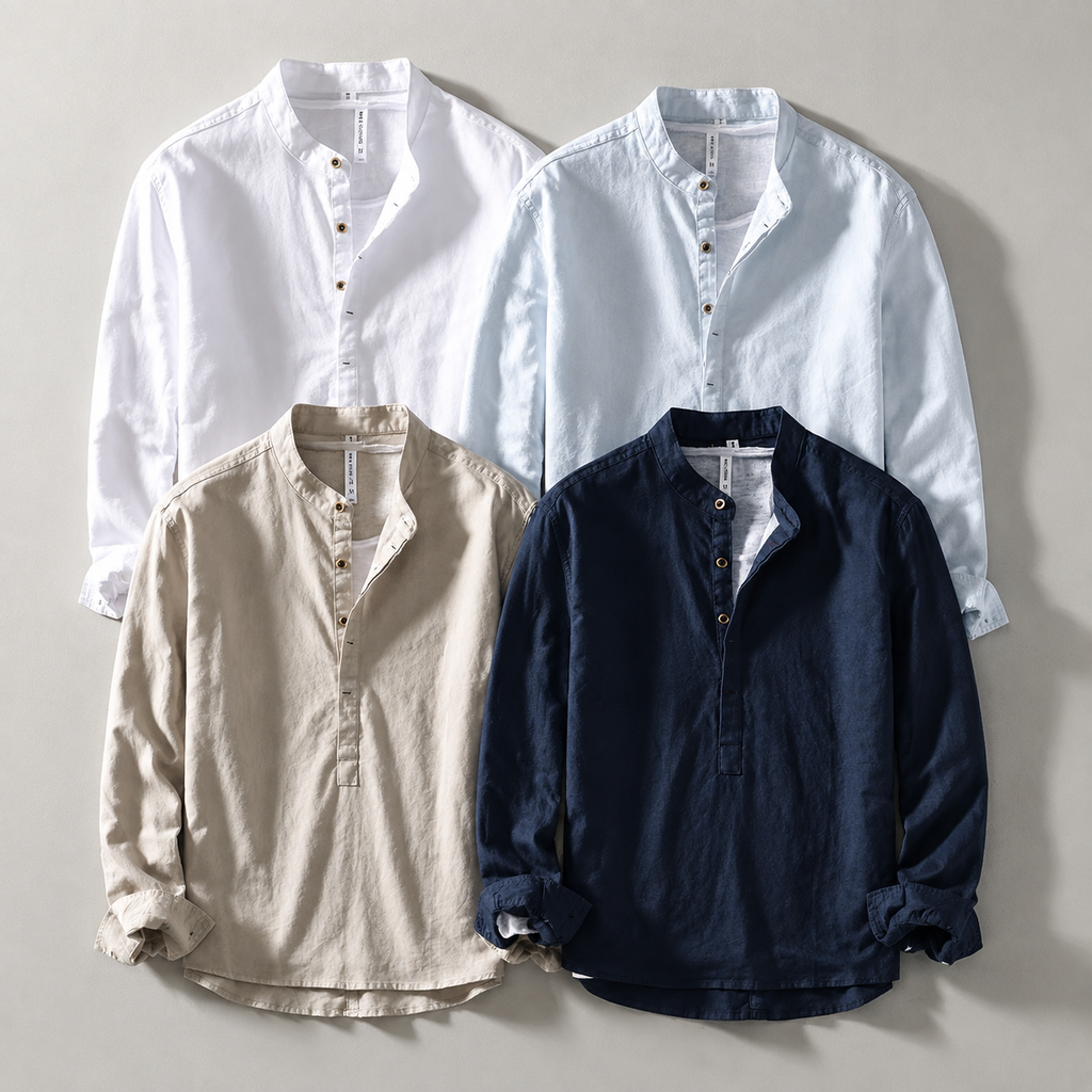 Arturo Linen Mandarin Shirt