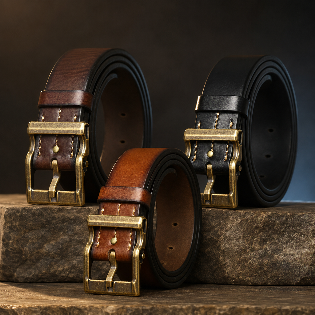 Ashford Brass Leather Belt