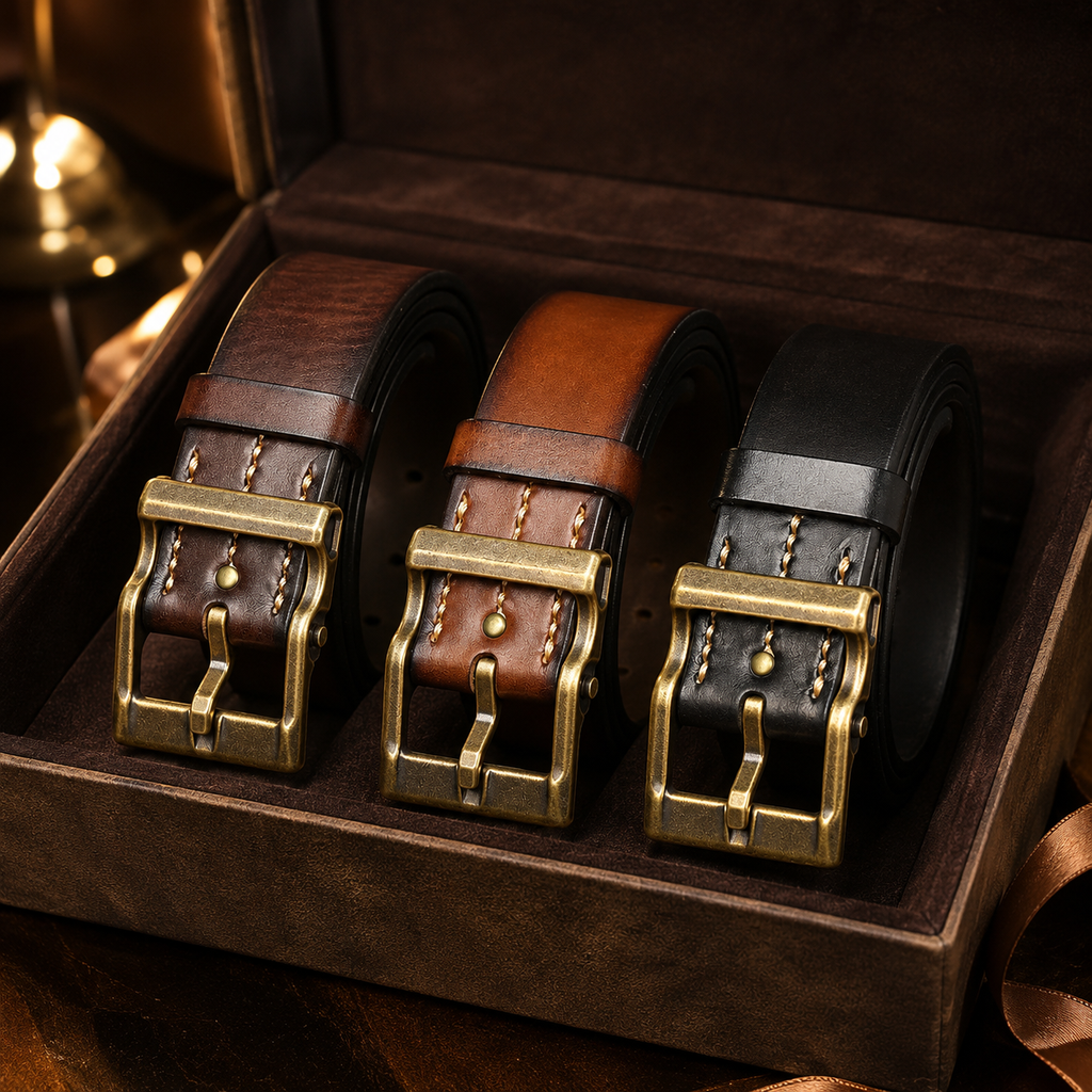 Ashford Brass Leather Belt