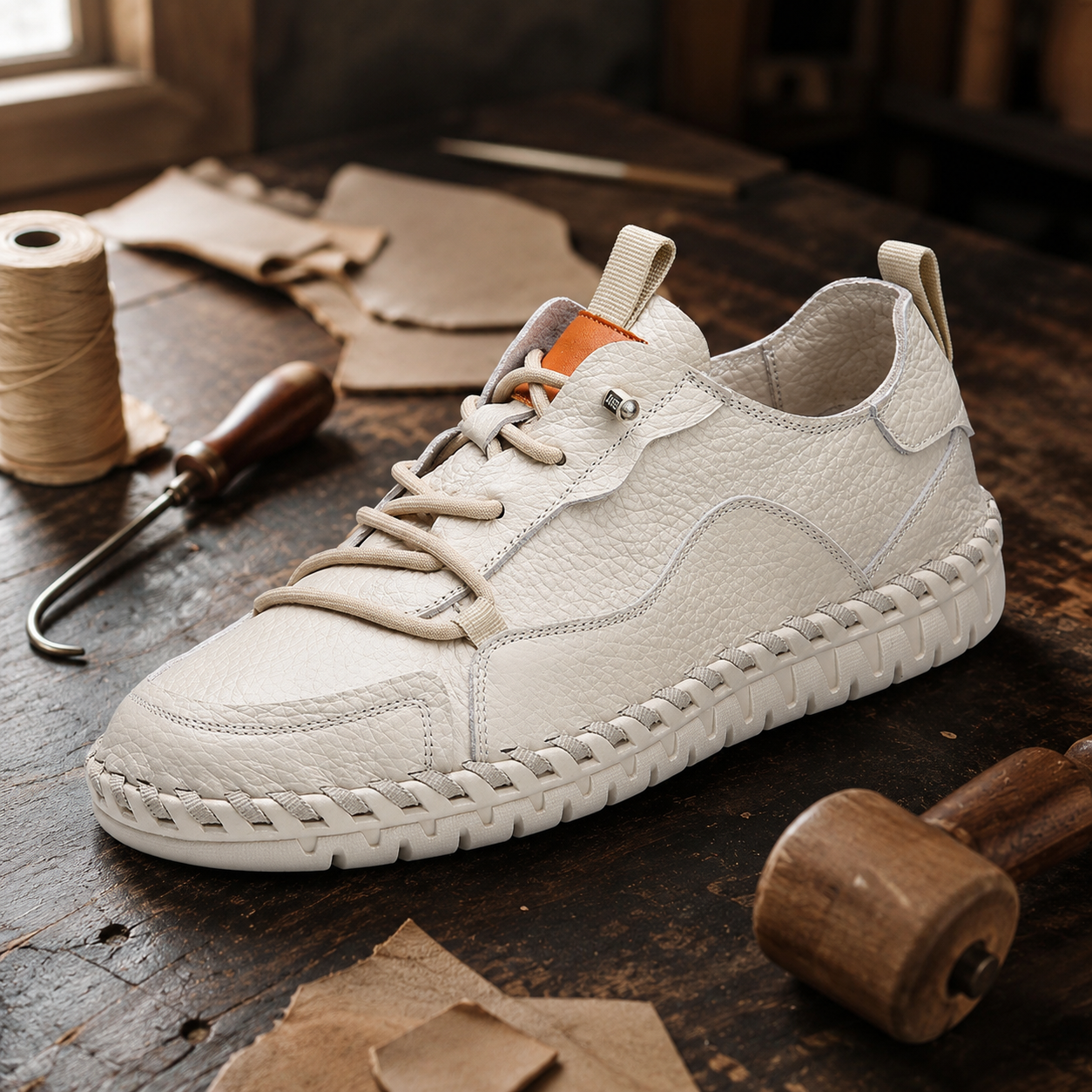 Lorenzo Hand-Stitched Leather Sneaker