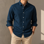 Emilio Cotton-Linen Button-Up Shirt