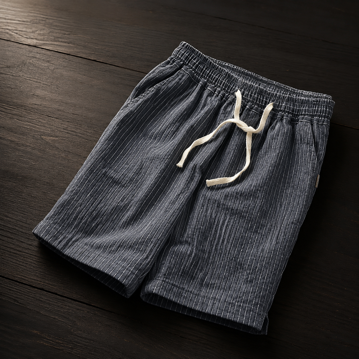 Sergio Pinstripe Cotton Shorts