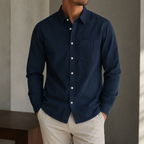Emilio Cotton-Linen Button-Up Shirt
