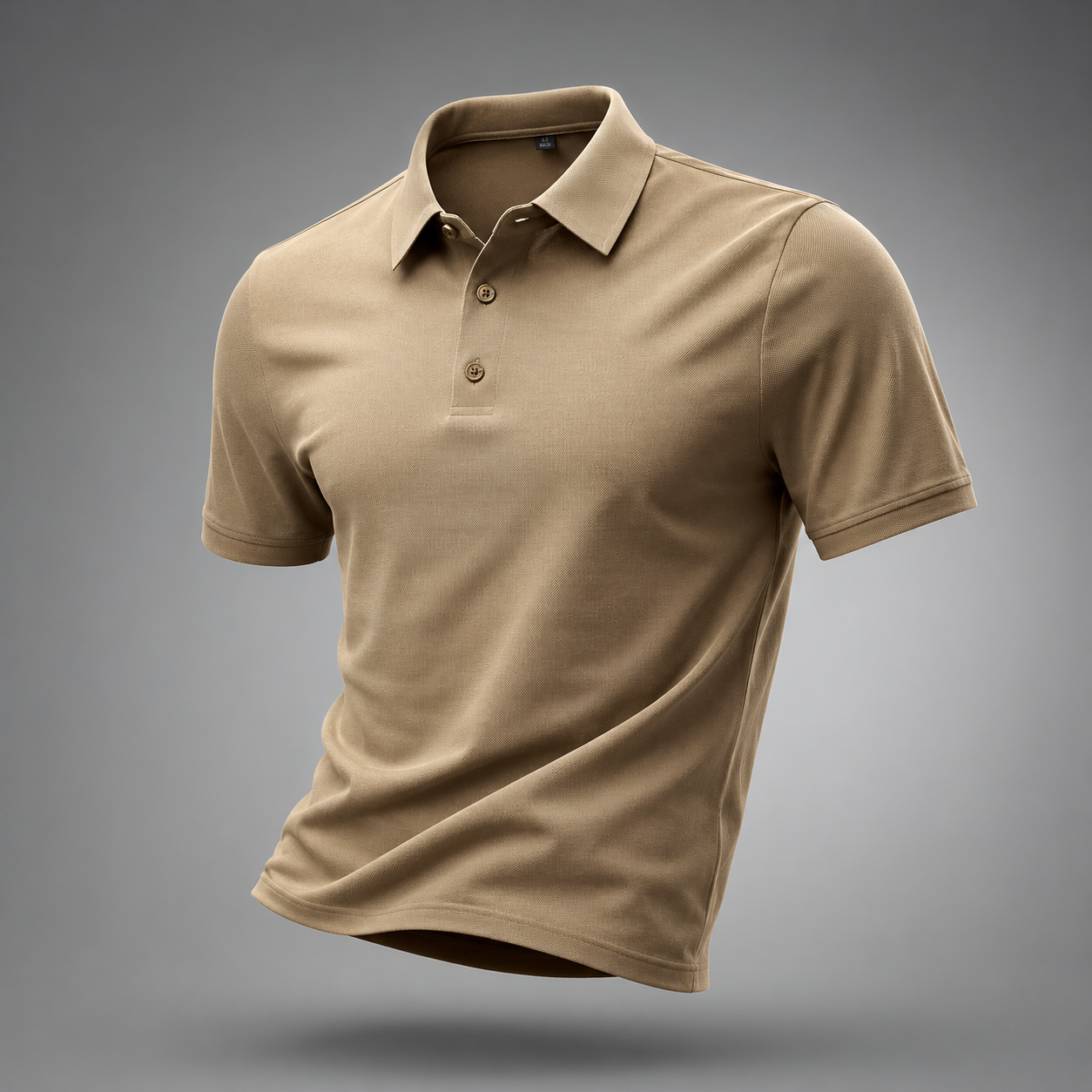 Adriano Premium Silk Polo in tan, front
