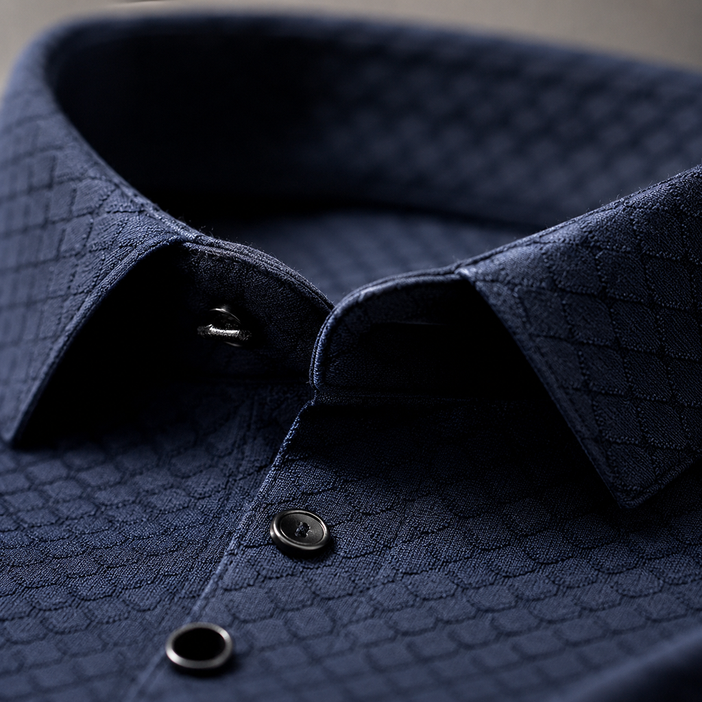 Raso Silk-Blend Polo collar detail