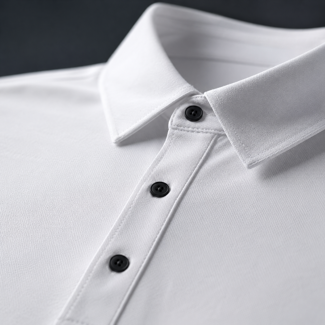 Fabrizio Stretch Cotton Polo collar detail