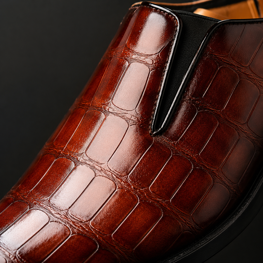 Sevilla croc-embossed leather detail