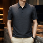Giulio Waffle-Knit Polo worn, lifestyle