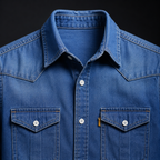 Cesare denim western collar detail