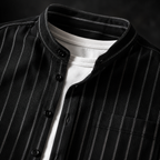 Carlo pinstripe band collar detail