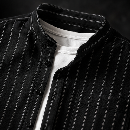 Carlo pinstripe band collar detail