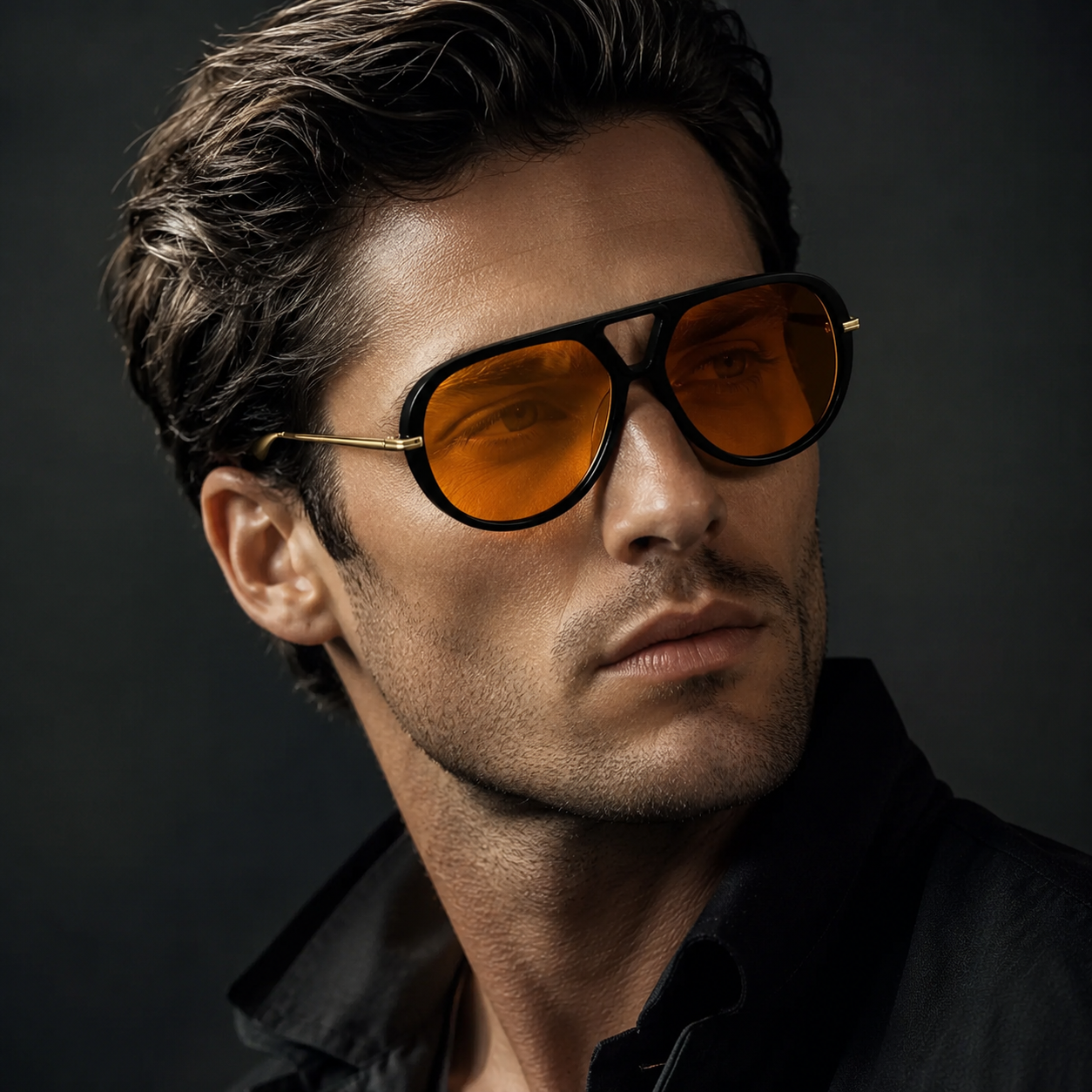 Capri UV400 Sculpted-Frame Sunglasses worn on model