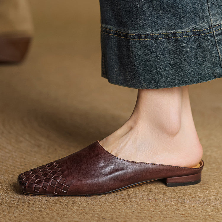 Dante Woven Leather Mules Shoes 1