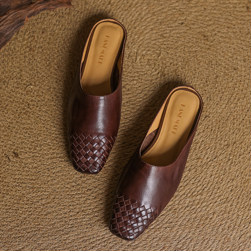 Dante Woven Leather Mules Shoes 4