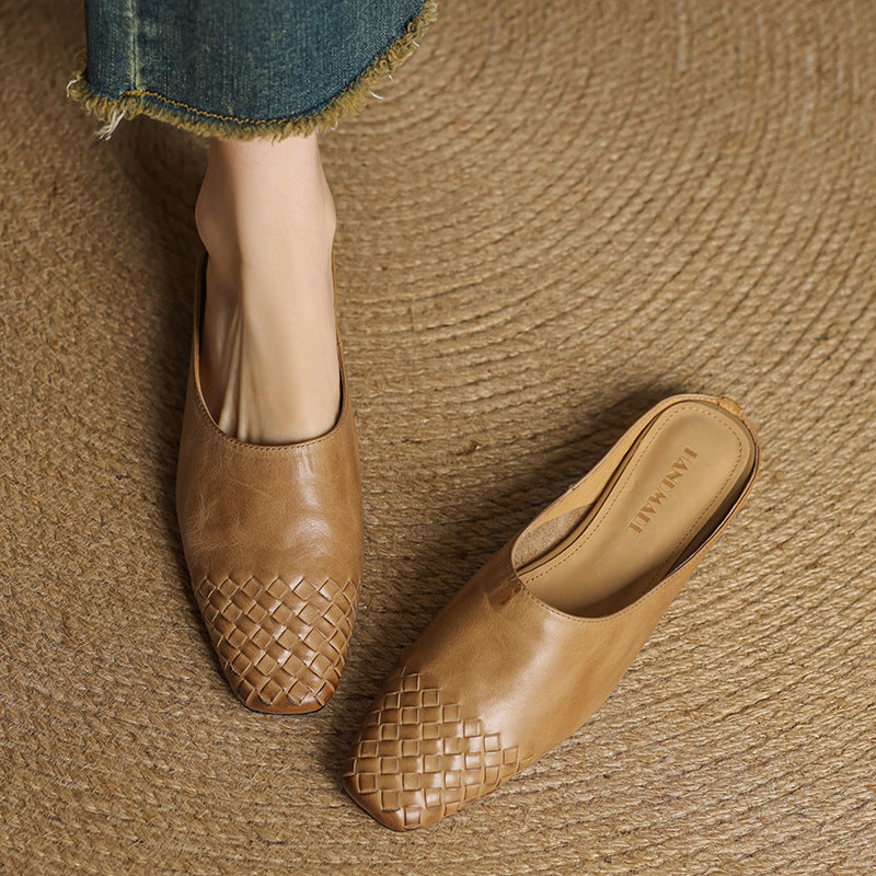 Dante Woven Leather Mules Shoes 8