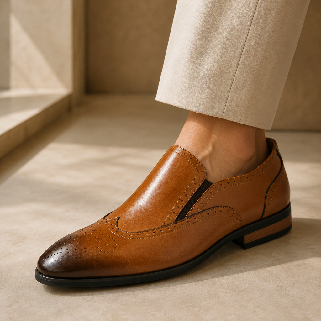 Emilio Brogue Leather Loafer