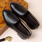 Fashion Mens Penny Loafers Leather Business Casual Shoes Breathable Man Slip on Flats Comfortable Office Driving Shoes Moccasins 4