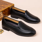 Fashion Mens Penny Loafers Leather Business Casual Shoes Breathable Man Slip on Flats Comfortable Office Driving Shoes Moccasins 5