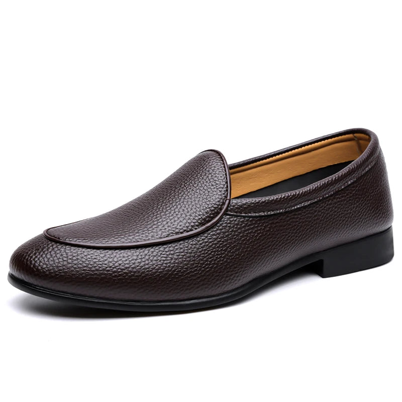 Fashion Mens Penny Loafers Leather Business Casual Shoes Breathable Man Slip on Flats Comfortable Office Driving Shoes Moccasins 7