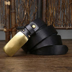Forged Brass Buckle Leather Belt 7