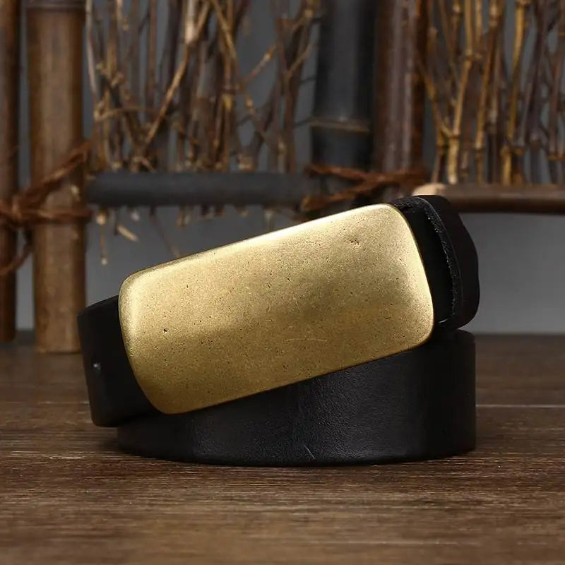 Forged Brass Buckle Leather Belt 8