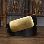 Forged Brass Buckle Leather Belt 8
