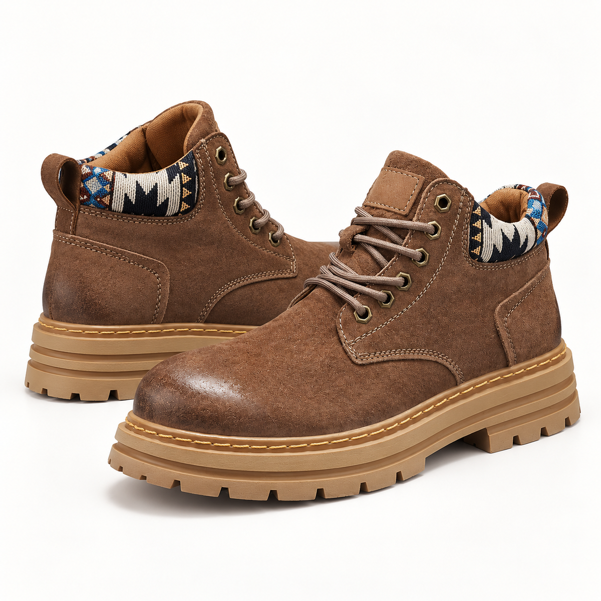 Garrison American Work Boots — Brown — rear and collar