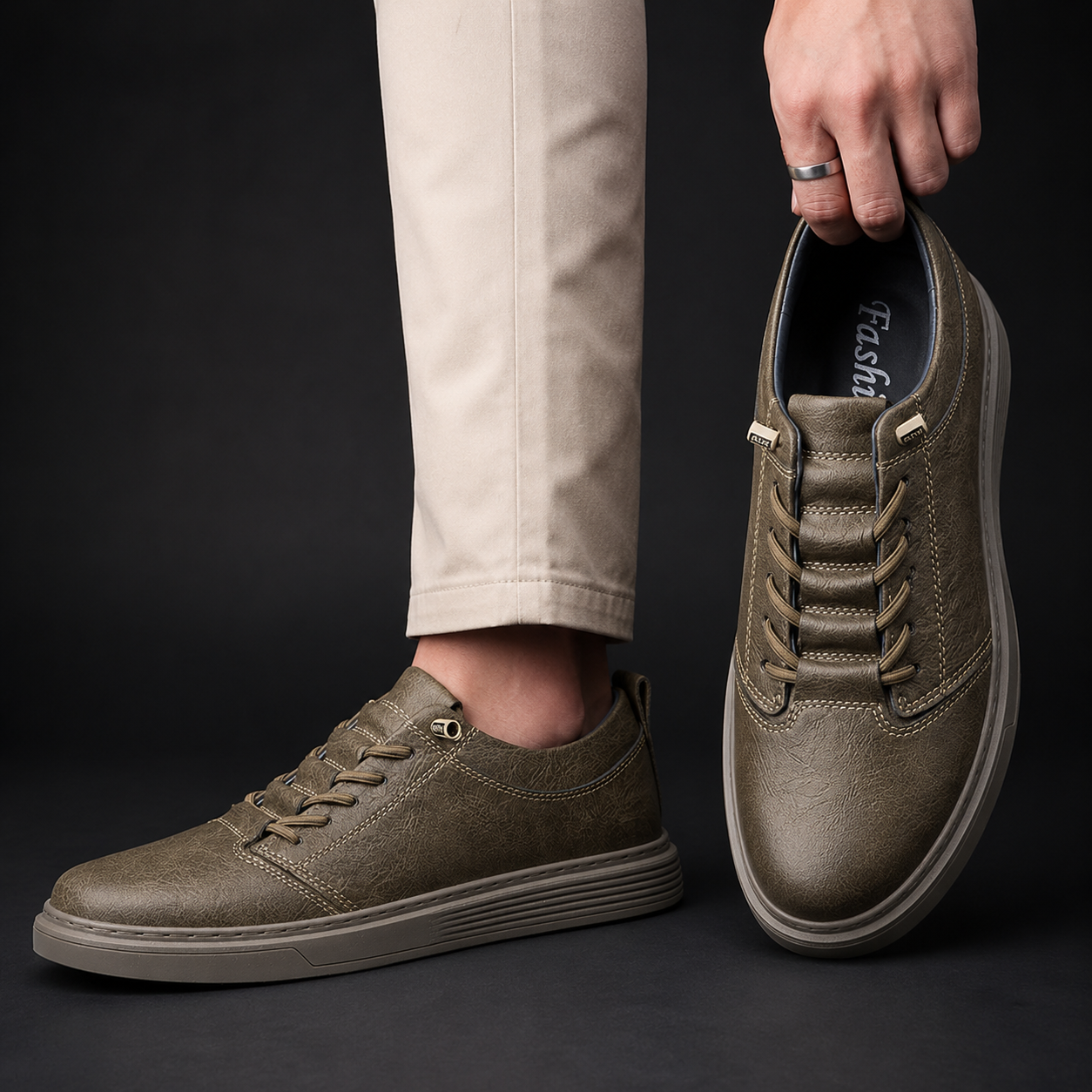 Gianni Leather Lace-Up Shoes