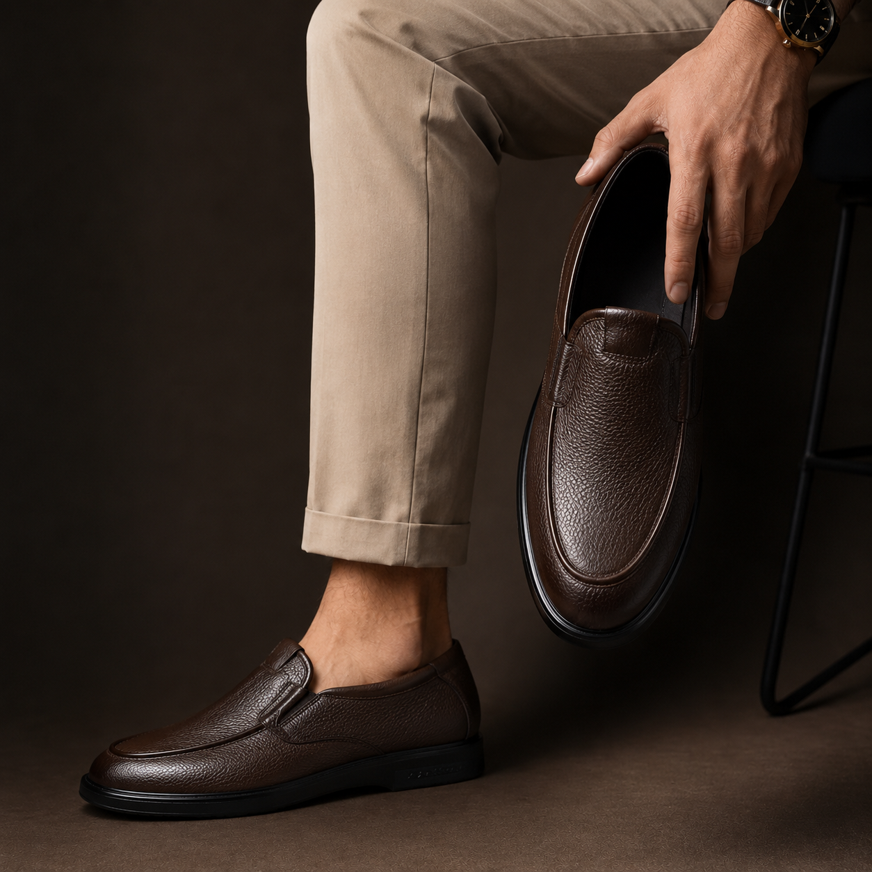 Silvio Leather Slip-Ons