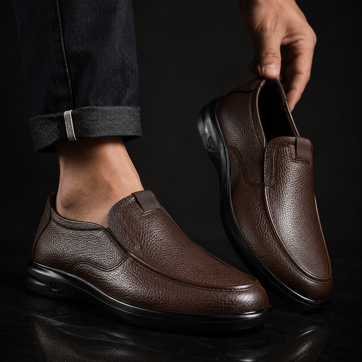 Silvio Leather Slip-Ons