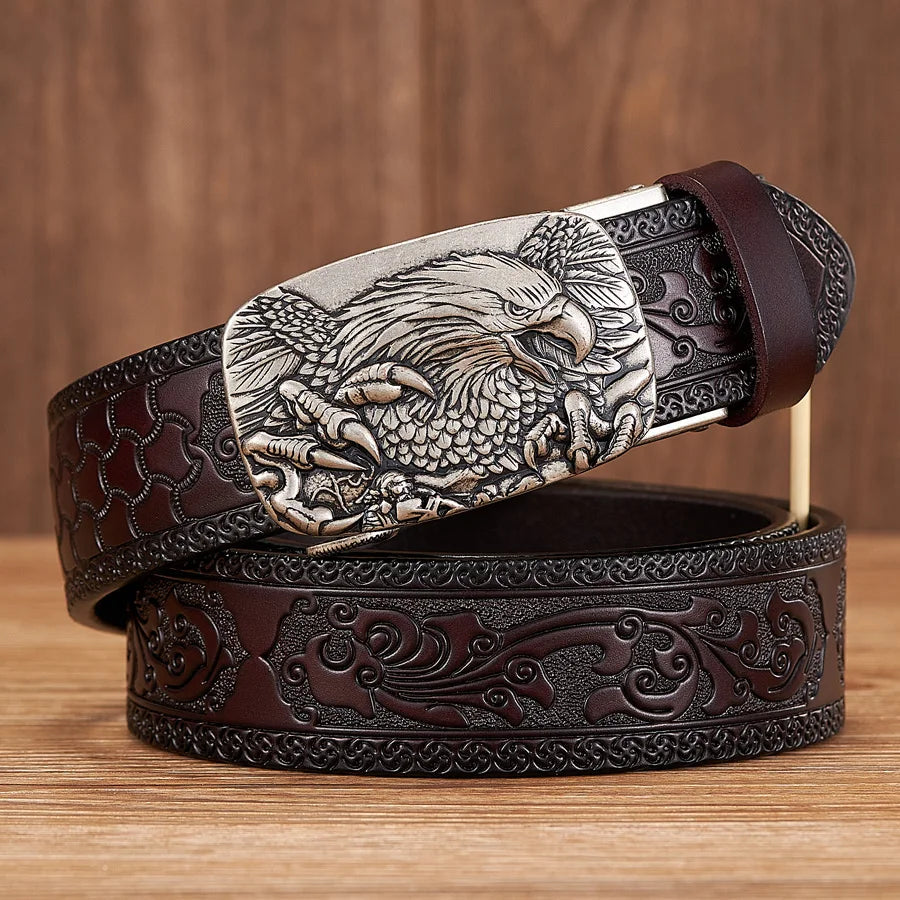 Harland Split Leather Western Buckle Belt 7