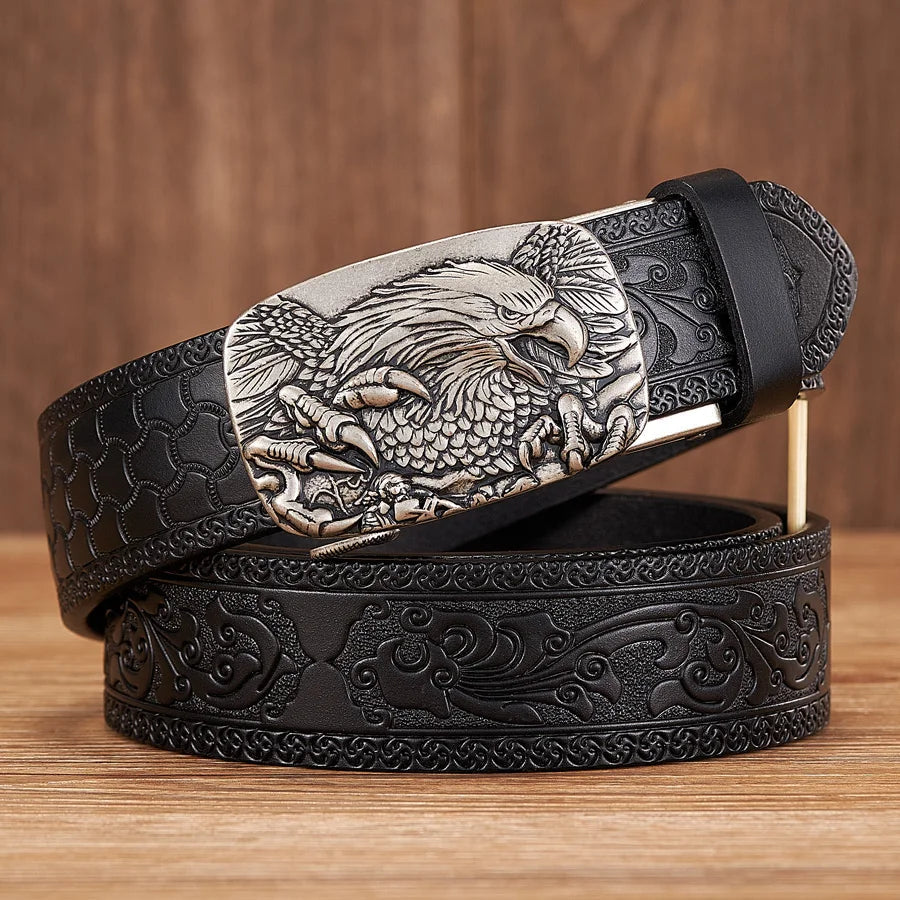 Harland Split Leather Western Buckle Belt 8