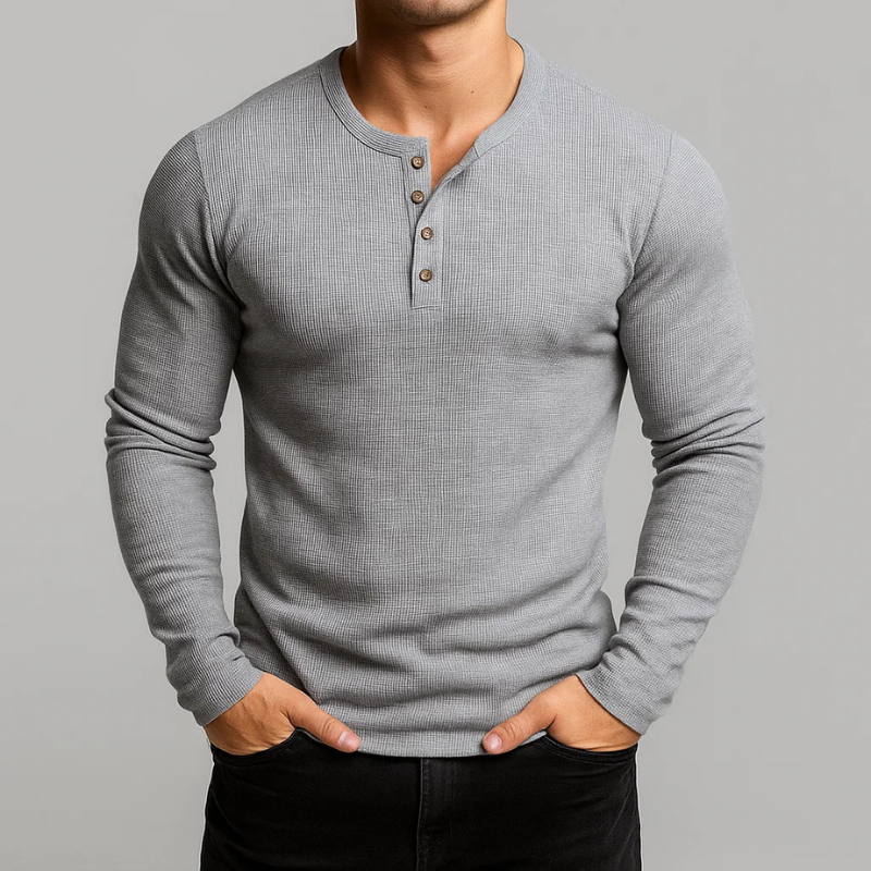 Harrison Tailored Waffle Knit Long Sleeve Shirt 2