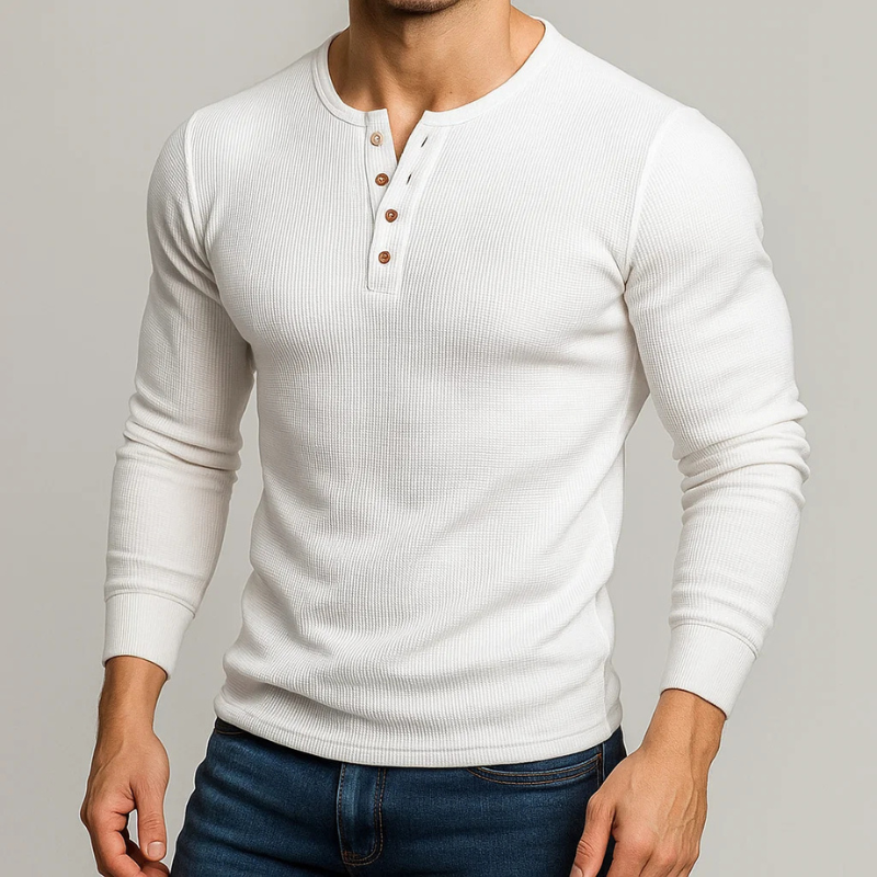 Harrison Tailored Waffle Knit Long Sleeve Shirt 3