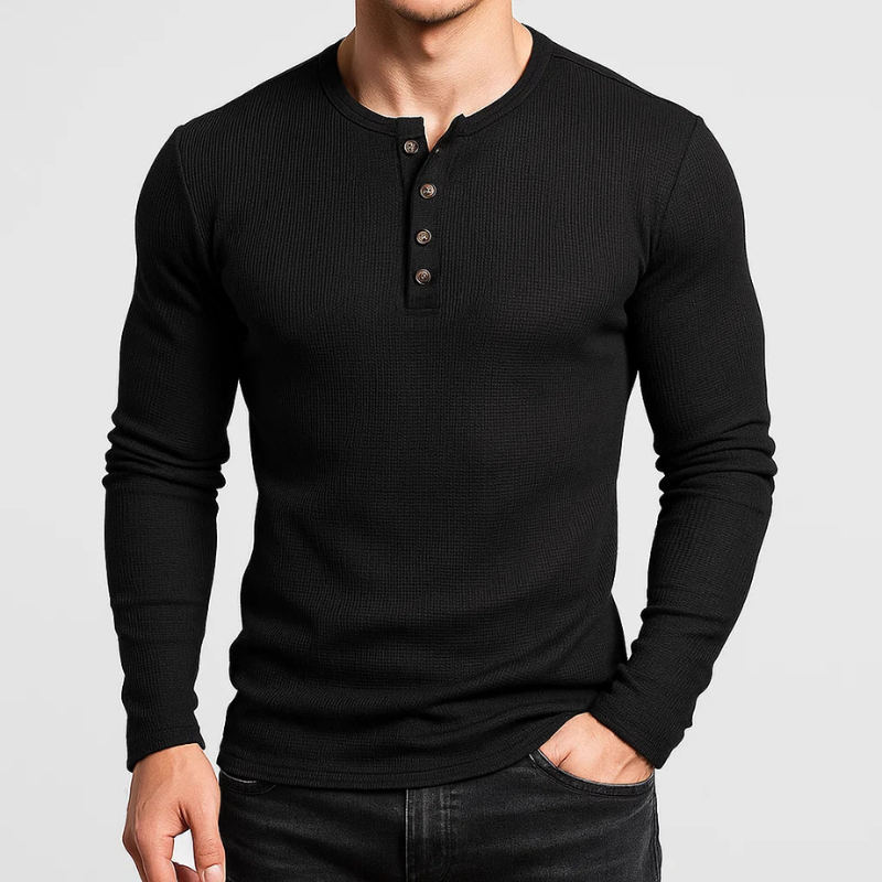 Harrison Tailored Waffle Knit Long Sleeve Shirt 4