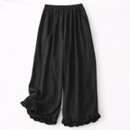 Isla Cotton Linen Ruffle Pants 0